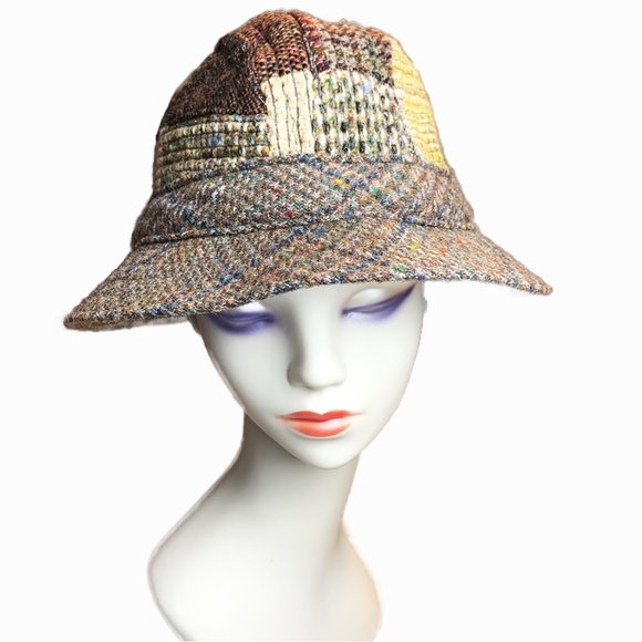 Hanna Hats Donegal Patchwork Tweed Wool Medium Unisex - Picture 9 of 12